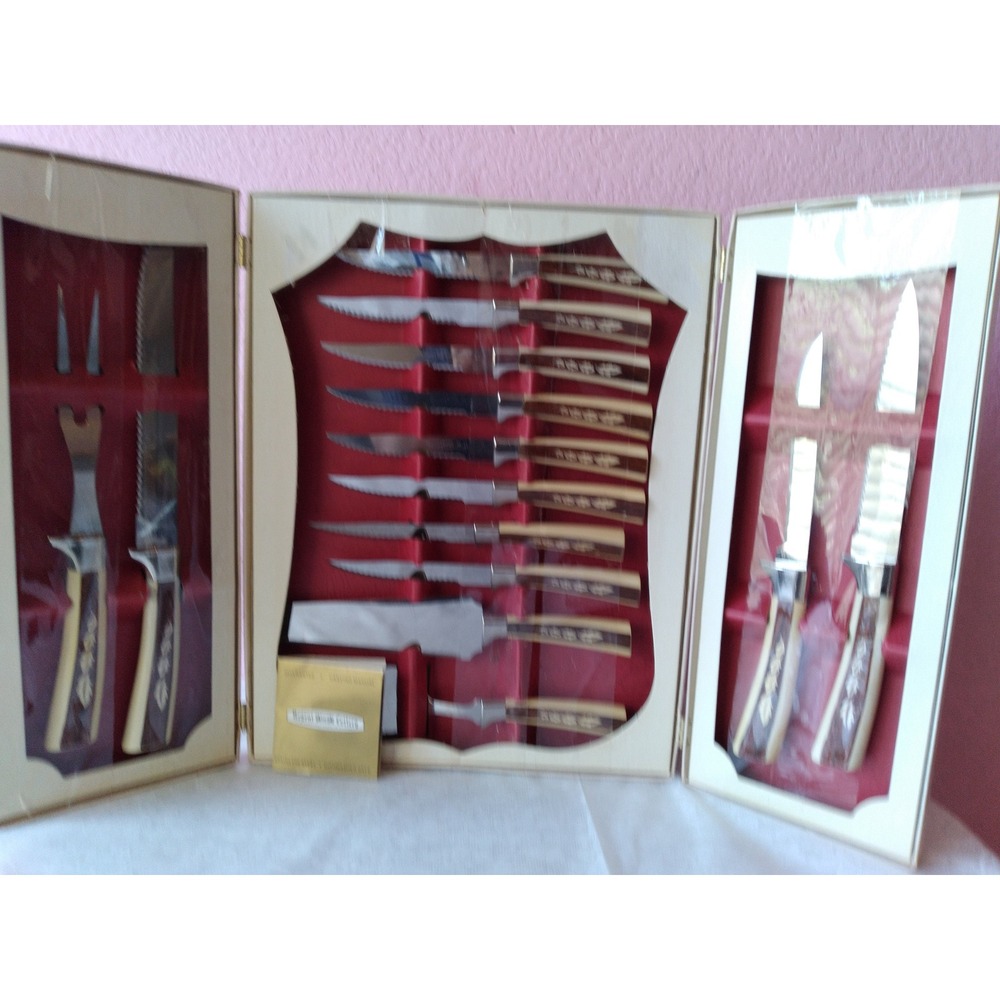 Vintage 19 Piece Presentation Knife‎ Set Premium Sheffield Stainless Steel
